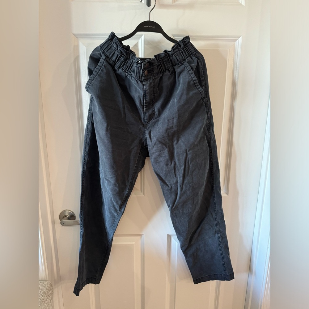 Black straight jeans with stretchy waistband